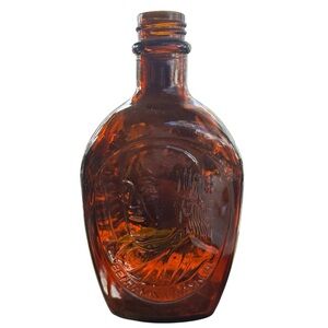 Vintage Limited Edition Log Cabin Glass Syrup Bottle, Benjamin Franklin, 1970’s